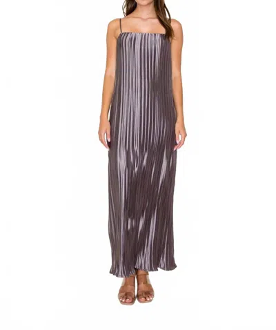 B.right Plisse Sleeveless Midi Dress In Charcoal In Grey