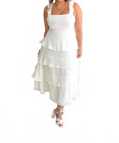 B.right Shine Bright Tiered Maxi Dress In White