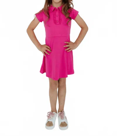 B.right Kids' Short Sleeve Polo Dress In Hot Pink