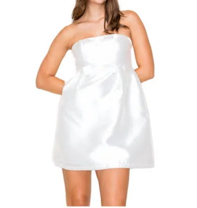 B.right Strapless Mini Dress In Off White