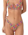 Bright Swimwear Ivy Tropical Night High Leg Bikini Bottom In Multi