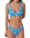 Bright Swimwear Capri Top In Aqua Floral