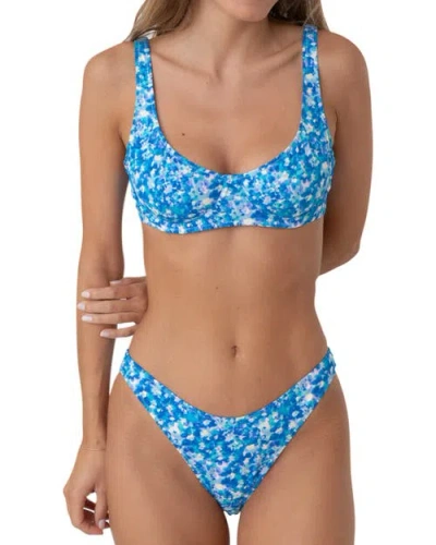 Bright Swimwear Capri Top In Aqua Floral