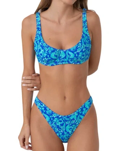 Bright Swimwear Capri Top In Blue Floral