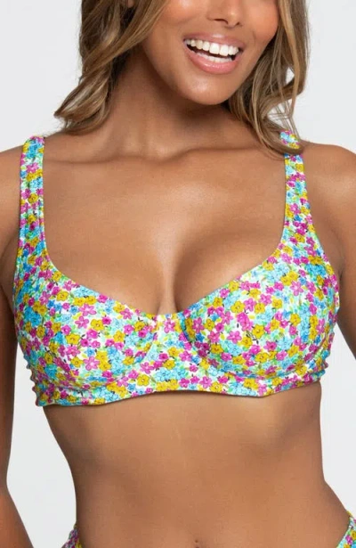 Bright Swimwear Capri Wildflower Top In Multi