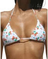 Bright Swimwear Maria Berry Bliss Triangle Bikini Top In White In Berry Bliss