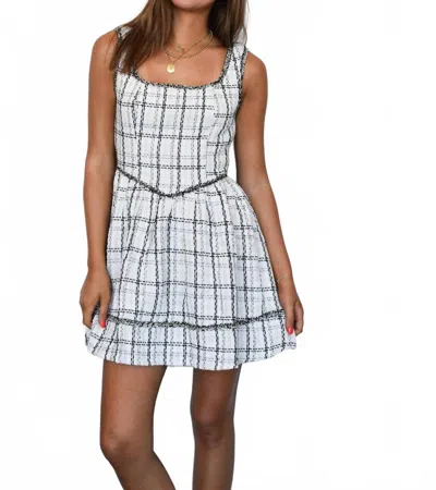 B.right Uptown Tweed Mini Dress In White/black In Multi