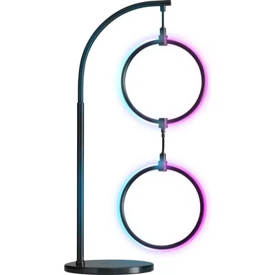 Brightech 2 Ring Lamp 24" Novelty Halo Integrated Led Table Lamp With 3-way Dimming In Black
