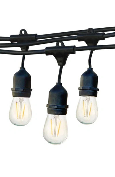 Brightech 24 Ft Or 48 Ft, Plug‑in Heavy Duty Incandescent Glow Outdoor String Lights, Weatherproof G In Black