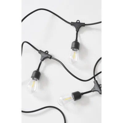 Brightech 27 Ft, 12 Light Solar Powered Heavy Duty Led Outdoor String Lights, Shatterproof And Weath In Black