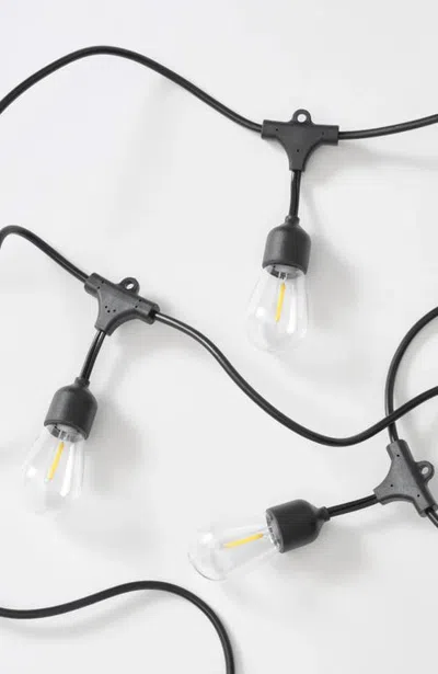 Brightech 27 Ft Or 48 Ft, Solar-powered Hanging Led Outdoor String Lights, Weatherproof Edison Bulbs In Black
