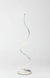 Brightech Allure 38' Spiral Led Floor Lamp With Built-in 3-way Dimmer Function In Polished Silver