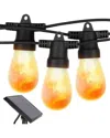 Brightech Ambience Pro 27' 12 Bulb Led Solar Powered String Lights In Black