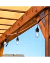 Brightech Ambience Pro 48' 15 Bulb Led Solar Powered Hanging String Lights In Black