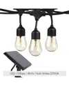 Brightech Ambience Pro 48ft 15 Bulb Led Solar Powered Hanging String Lights In Black