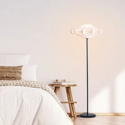 Brightech Atlas 64.5 In. Modern Led Energy Efficient Floor Lamp With Unique Resin Round Shade In Matte