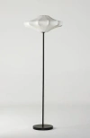 Brightech Atlas 67' Modern Led Tall Floor Lamp With Unique White Resin Shade In Classic Black