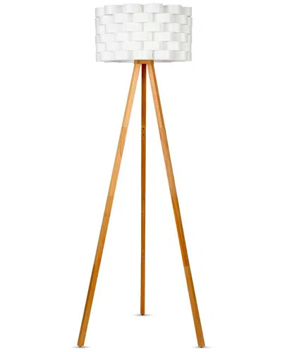 Brightech Bijou Wooden Led Floor Lamp In Natural