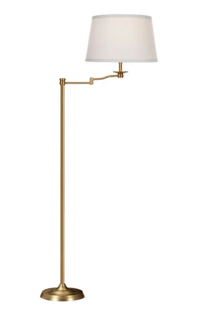 Brightech Caden 62" Modern Led Floor Lamp With Swing Arm & Drum Shade In Gold