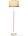 Brightech Carter Dark Led Floor Lamp In Brown