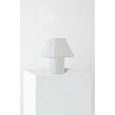 Brightech Celeste 12.6" Led Lightweight Table Lamp With Resin Fabric Shade, Bulb Included In White