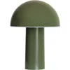 Brightech Celia 10" Portable Touch-controlled Outdoor Patio Mushroom Table Lamp In Green