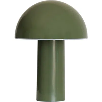 Brightech Celia 10" Portable Touch-controlled Outdoor Patio Mushroom Table Lamp In Green