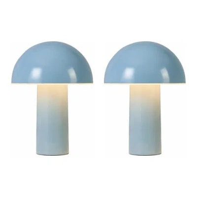Brightech Celia Rechargeable Cordless Led Desk Lamps, Set Of 2 In Blue
