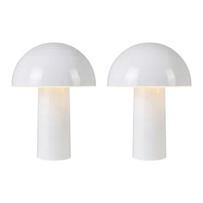 Brightech Celia Rechargeable Cordless Led Desk Lamps, Set Of 2 In White