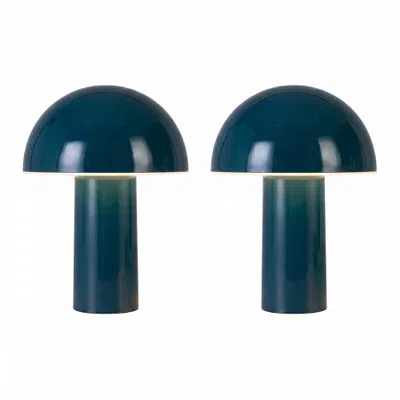 Brightech Celia Rechargeable Cordless Led Desk Lamps, Set Of 2 In Blue