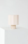 Brightech Cleo 10" Travertine Natural Stone Led Table Lamp In Neutral