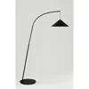 Brightech Devin 66" Modern Led Arc Floor Lamp With Hanging Black Metal Shade In Black