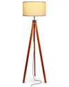 Brightech Eden Led Wood Tripod Floor Lamp In Brown