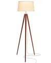 Brightech Emma Walnut Led Floor Lamp In Brown