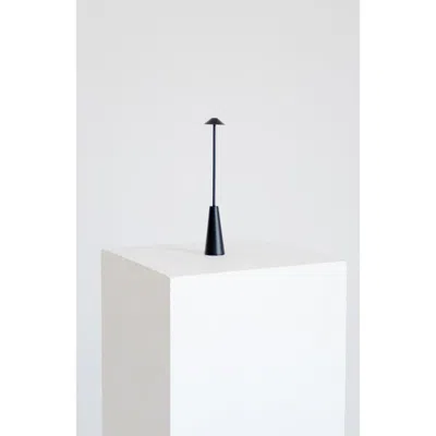 Brightech Enoki 12" Portable Usb-rechargeable Led Bistro Table Lamp With Slim Matte Black Stem And 3