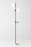 Brightech Equinox 62' Led Modern Sconce Wall Lamp With Glass Globe Shades In Classic Black