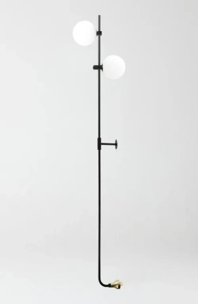 Brightech Equinox 62' Led Modern Sconce Wall Lamp With Glass Globe Shades In Classic Black