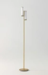Brightech Gemini 64" Industrial Led Standing Floor Lamp With Glass Cylinder Shades, 3-way Dimming