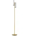 Brightech Gemini Brass Led Floor Lamp In Brass