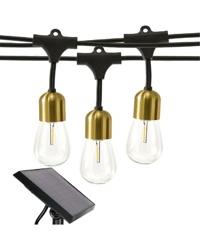 Brightech Glow 28' 12 Bulb Led Solar Powered Hanging String Lights In Black