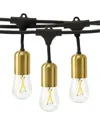 Brightech Glow 48' 15 Bulb Led Heavy Duty Hanging String Lights In Black