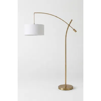 Brightech Grayson 84" Led Arc Floor Lamp With Adjustable Arm, Brass In White