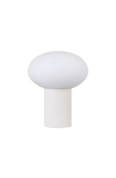 Brightech Ivy 9.5" Modern Led Table Lamp With Oval Frosted Glass Shade And Phone Charging Usb-c Port In White