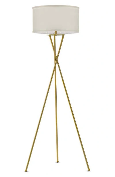 Brightech Jaxon 60' Smart Home Compatible Led Twisted Tripod Floor Lamp In Gold
