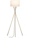 Brightech Jaxon Brass Led Tripod Floor Lamp In Brass