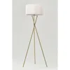 Brightech Jaxon Pleated 60' Smart Home Compatible Led Twisted Tripod Floor Lamp In Polished Gold