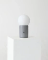 Brightech Kai 11" Mid-century Modern Integrated Led Bedside Table Lamp With Built-in 3-way Dimmer In Cement Gray