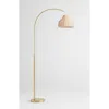 Brightech Lark 75" Boho Wicker Led Floor Lamp With Rattan Empire Shade, Bulb Included In Gold