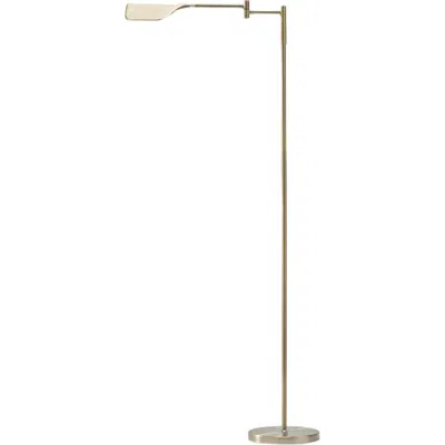 Brightech Leaf 53" Industrial Led Task Floor Lamp With Metal Empire Shade, 3-way Dimming In Gold