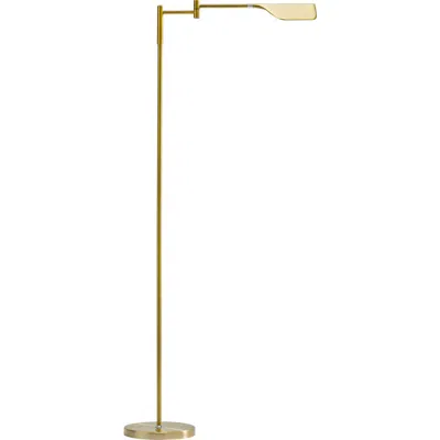 Brightech Leaf 53" Industrial Led Task Floor Lamp With Metal Empire Shade, 3-way Dimming In Gold